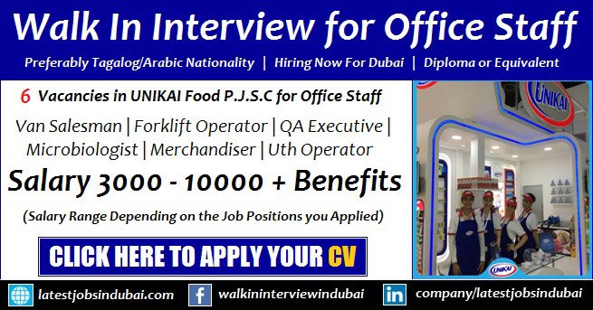 Unikai Careers Dubai Walk In Interview For Office Staff